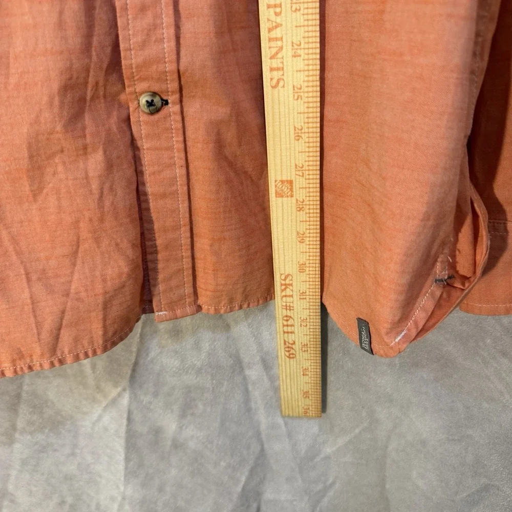north face long sleeve button down shirt Montgomery Orange L Denim Style Pockets